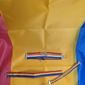 Rainbow Striped Bracelets and Belt Set